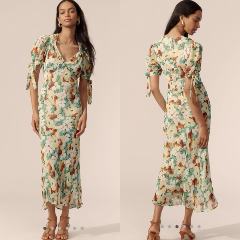 Anthropologie Short Sleeve V Neck Slip Dress